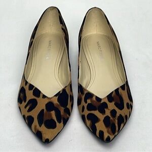 Marc Fisher size 6.5 Brown and Black Flats with Animal Print